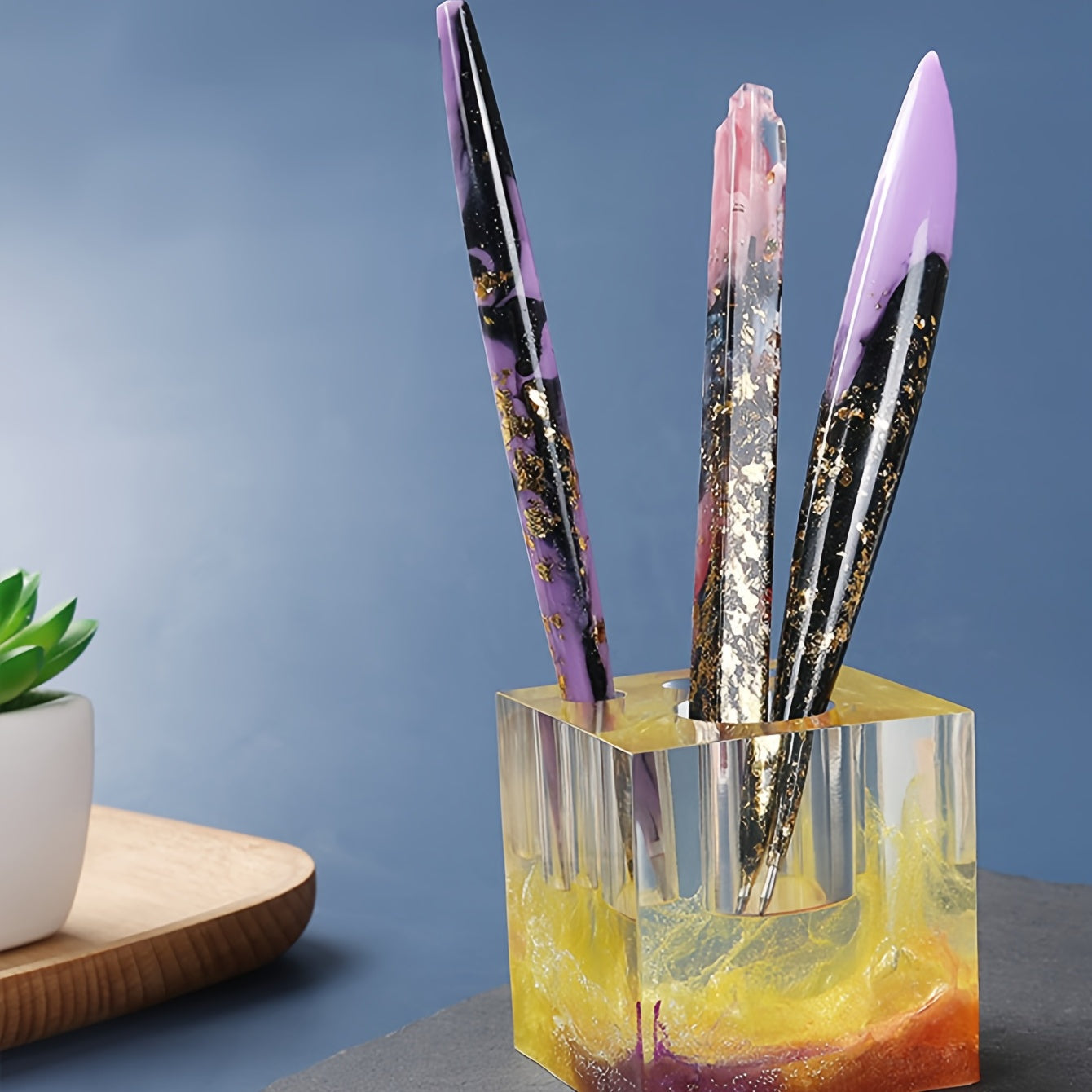 Resin Craft Kit for DIY Projects - Includes Pen Shaped Mold for Ballpoint Pens, Silicone Molds, and Epoxy Resin Casting Molds - Sizes: 6.3/6.69/5.9 inches