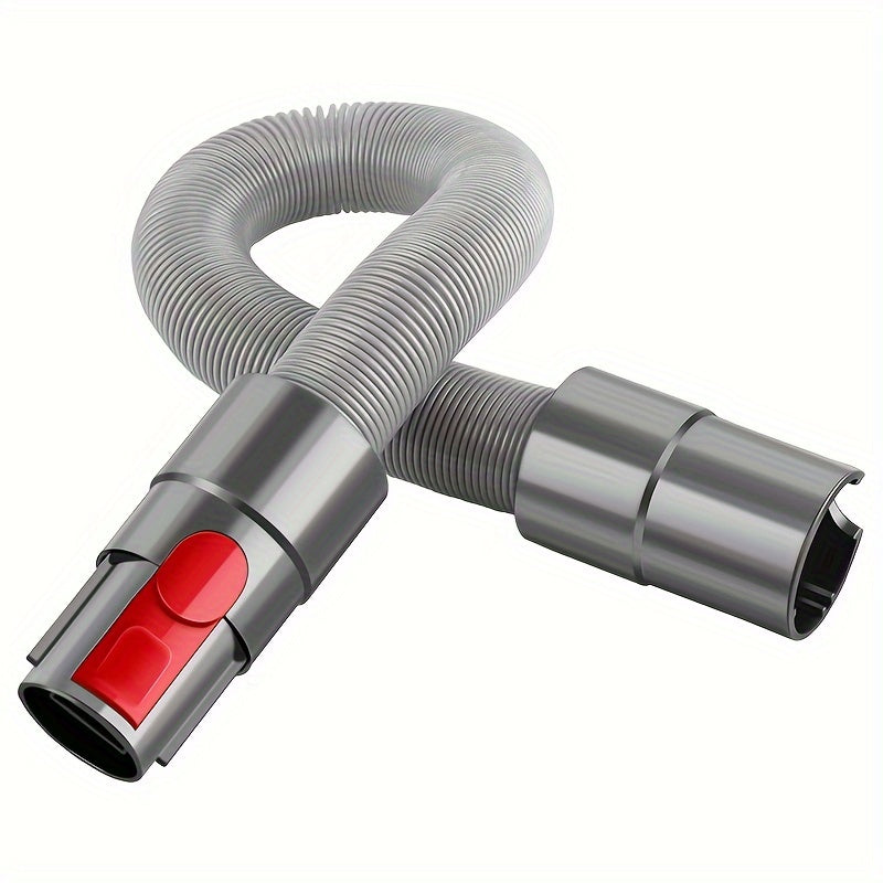 Modern vacuum accessory for Dyson vacuums, compatible with V11, V10, V8, V7, and V15 models. This flexible pet grooming attachment features an easy-clean brush tool, adjustable 50.8-152.4cm extension hose, and quick-release connector. Perfect for