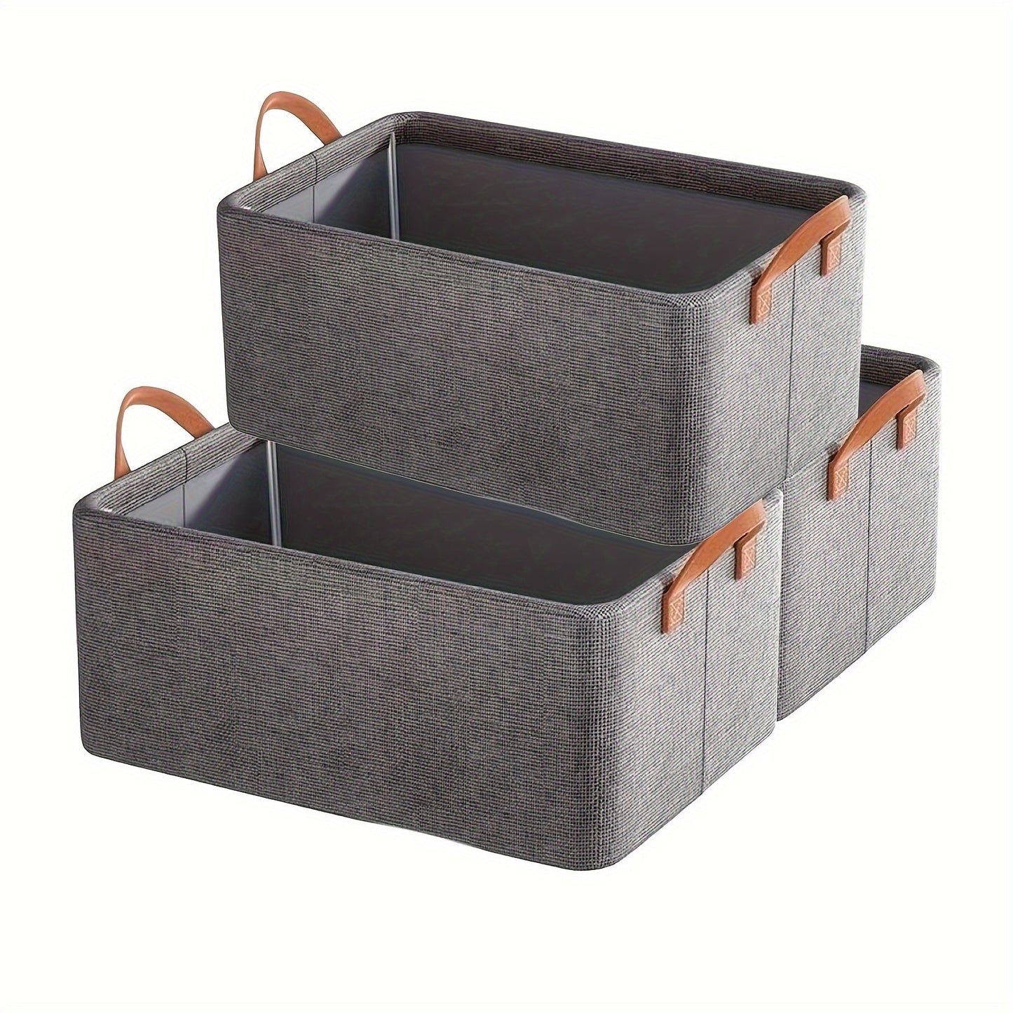 Keep your home organized with this set of four storage boxes, perfect for storing clothes, quilts, underwear, and bedding sets. These boxes can be easily folded when not in use and feature a stylish gray fabric design. An essential item for closet