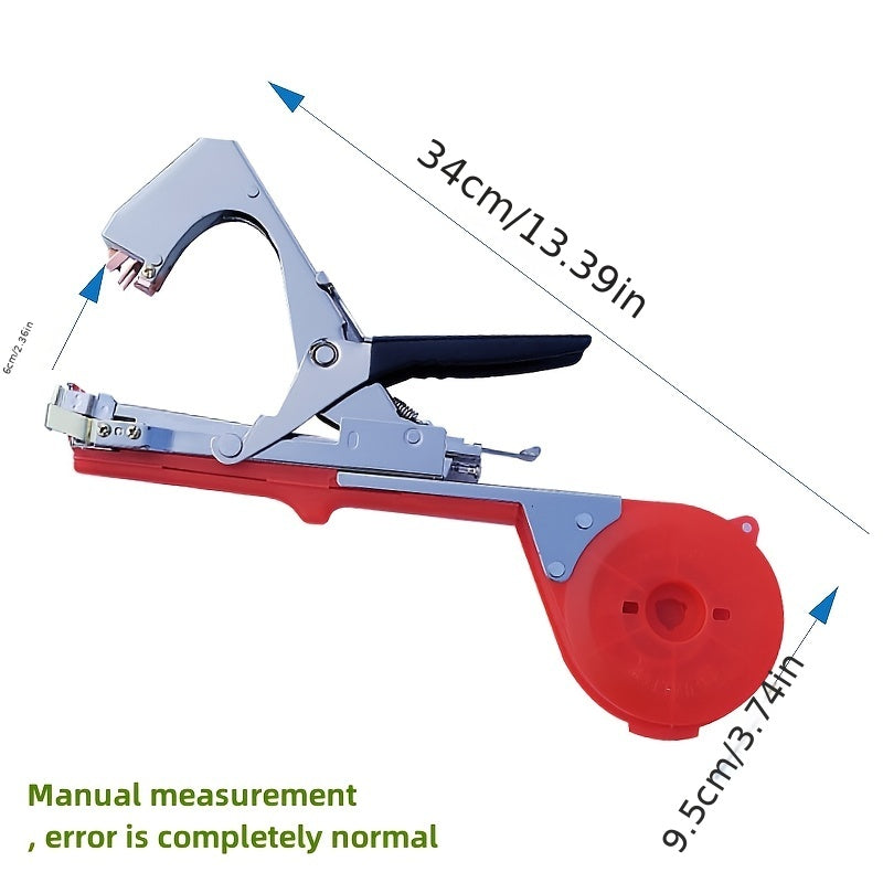 1 Set Plant Tying Machine Tool for Grapes, Raspberries, Tomatoes, and Vine Vegetables with Tapes, Staples, and Replacement Blades.