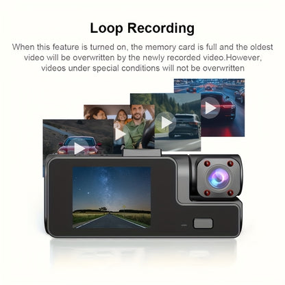 ZKCAMSPY HD 1080P Dash Cam for Cars with Wide Angle, Night Vision, G-Sensor, Loop Recording, and Motion Detection