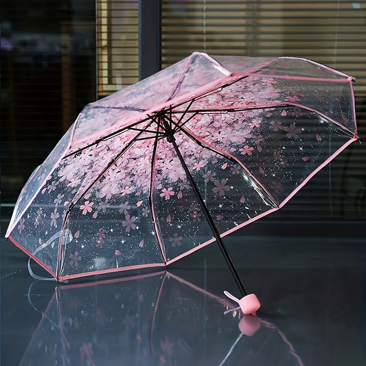 1-piece foldable clear outdoor umbrella, cute design.