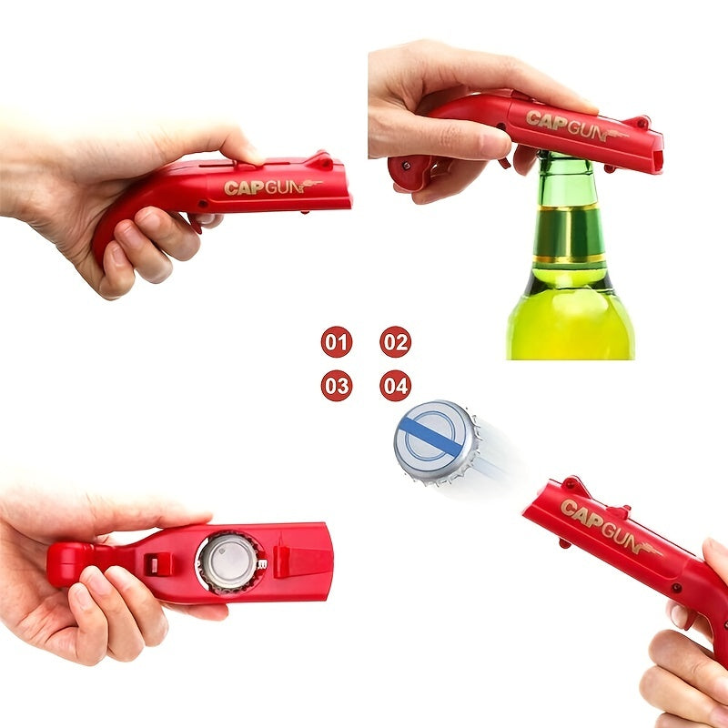 Portable Bottle Cap Gun Beer Bottle Opener - Perfect for Parties and Gatherings