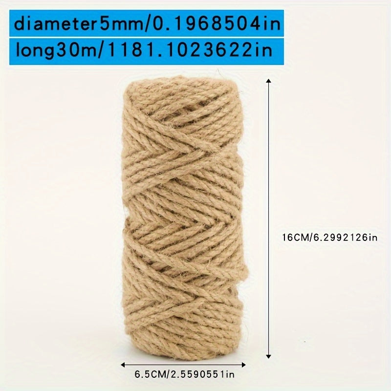 Jute twine rope for DIY crafts, gift wrapping, and decorative projects