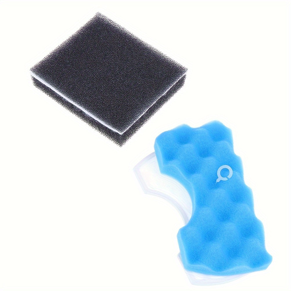 The replacement filter kit for SC43-47 SC4520 VC-9625 comes with one set of washable blue sponge filters and one set of dust HEPA filters.