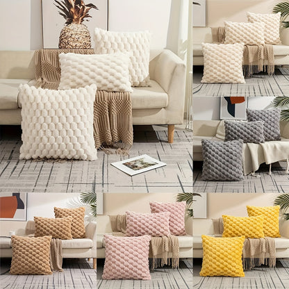 Set of 2 pineapple grid turtle pattern cushion covers in contemporary style, available in two sizes: 17.7x17.7 cm and 50.8x30.48 cm. Made of soft plush fabric, single-sided design. Ideal for adding decorative accents to your home and living room. Note