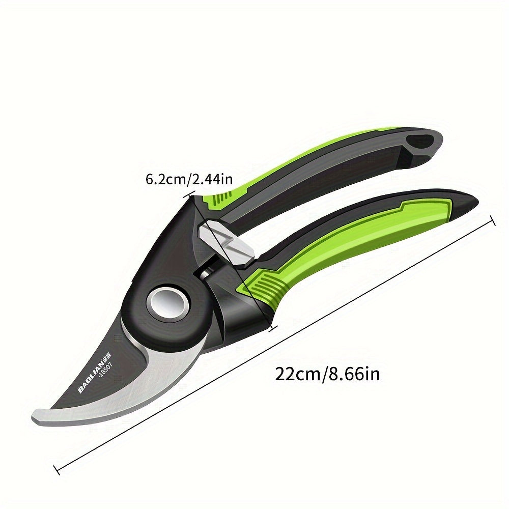 Professional pruning shears for gardening, ideal for trimming tree branches and floral arrangements.