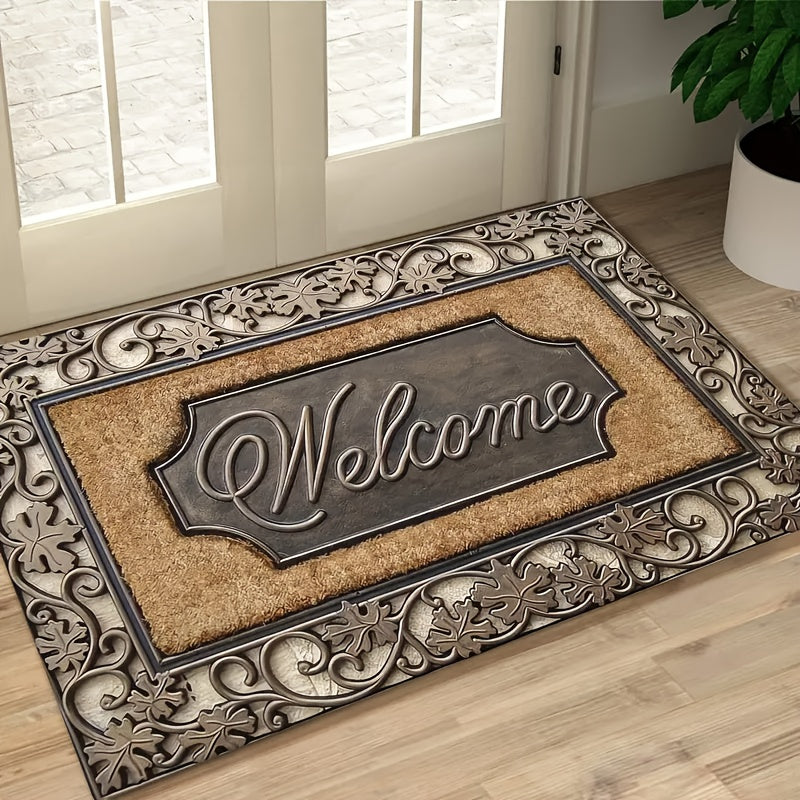 Welcome Home Doormat - Features Abstract Line Pattern, Machine Washable and Durable - Ideal for Doorways, Bathrooms, and Entrances - Available in Various Sizes