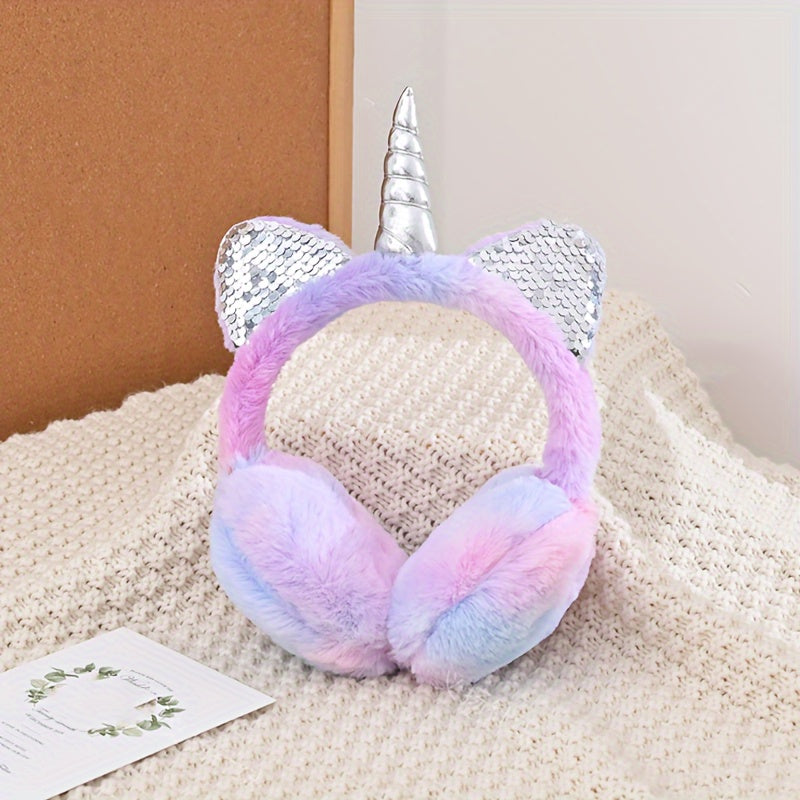 Stay warm and stylish this winter with our Unicorn Ear Warmers made of soft fleece and adorned with sparkly ears. Ideal for adding a touch of magic to your winter fashion ensemble.