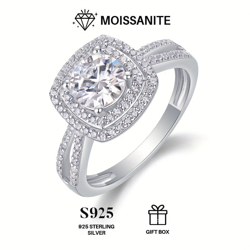 925 Sterling Silver Plated Moissanite Ring with 18K Gold Plating for Both Men and Women, Perfect for Various Special Events Including Banquets, Parties, Official Functions, Festivals, Valentine's Day, Proposals, Engagements, Weddings, Anniversaries, and