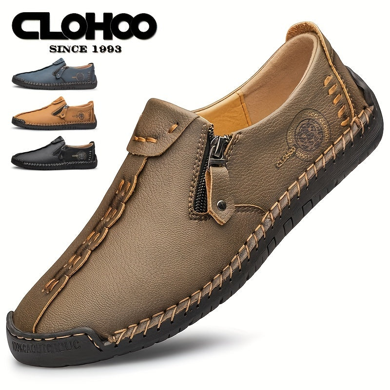 CLOHOO Men's Stitching Loafers, Non-Slip Casual Shoes