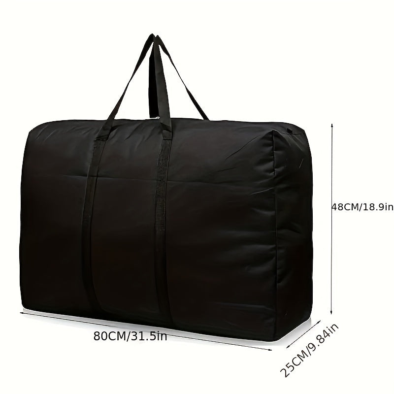 Durable Extra-Large Storage Bag with Double-Layer Zipper & Reinforced Handles for Moving, Travel, and Accommodation - Foldable Dumbbell Bag - 80.01x48.01x24.99 cm - Black, Travel Bag