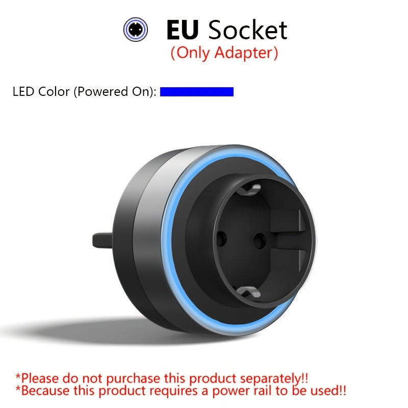 Rotating rail power socket with EU European standard and USB Type C module for wall surface mount. Modern design with 220-240V output and no battery required. Retrofittable for 86 type