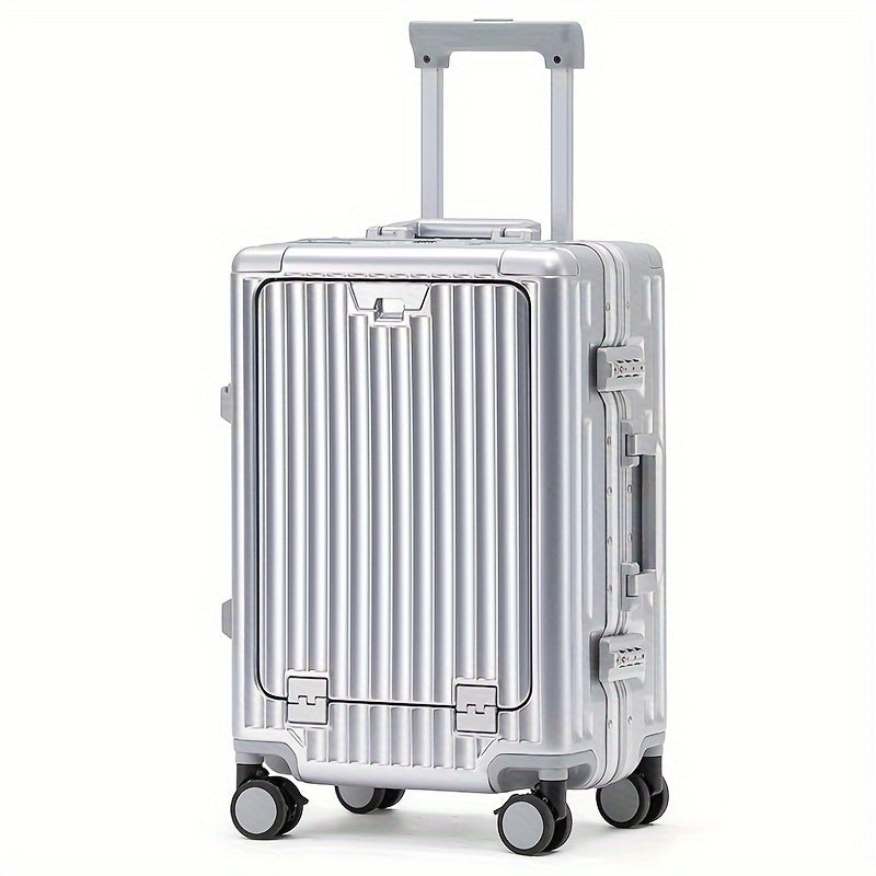 Durable Business Carry-On Luggage with Aluminum Frame, Spinner Wheels, and Combination Lock