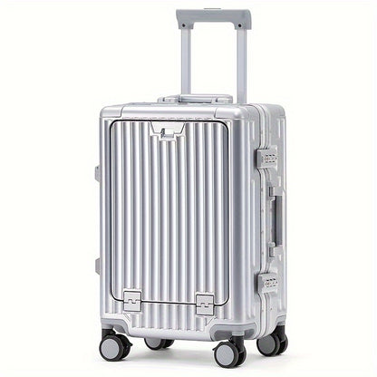 Durable Business Carry-On Luggage with Aluminum Frame, Spinner Wheels, and Combination Lock