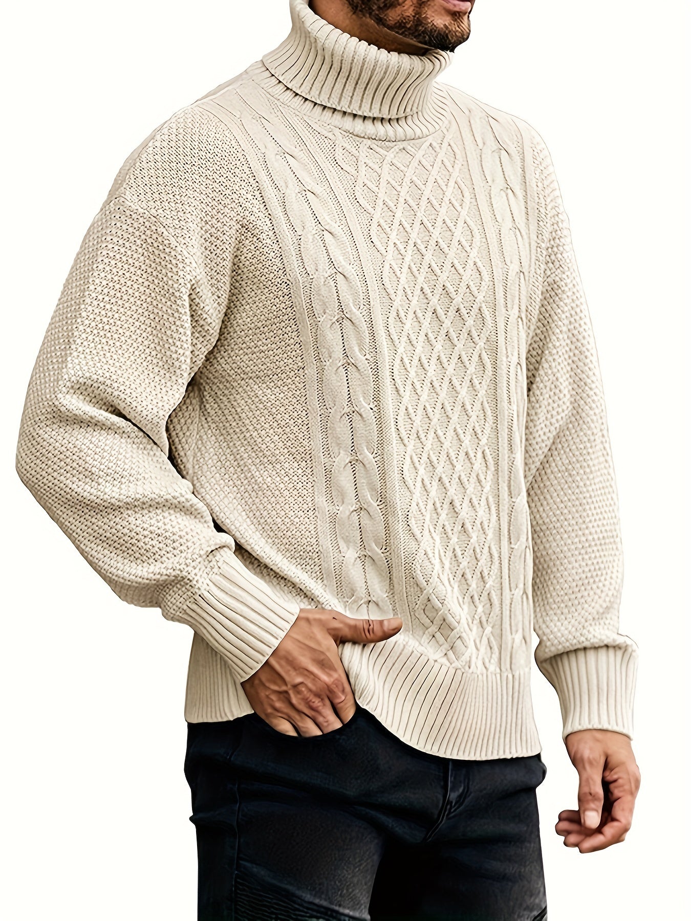 Basic turtleneck sweater for men in winter.