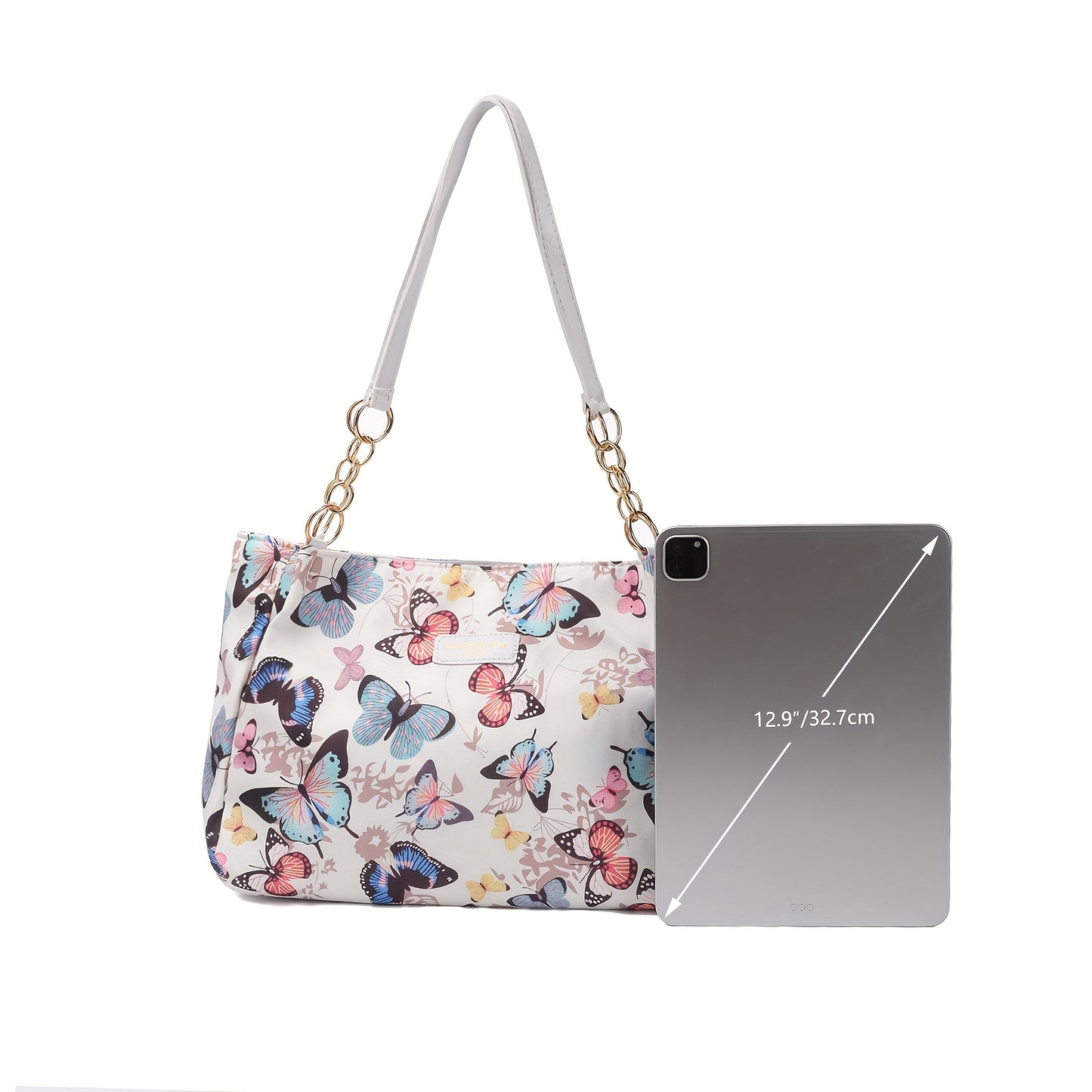 Stylish tote bag for women featuring a floral butterfly design, ideal for daily use and travel, also makes a lovely gift.