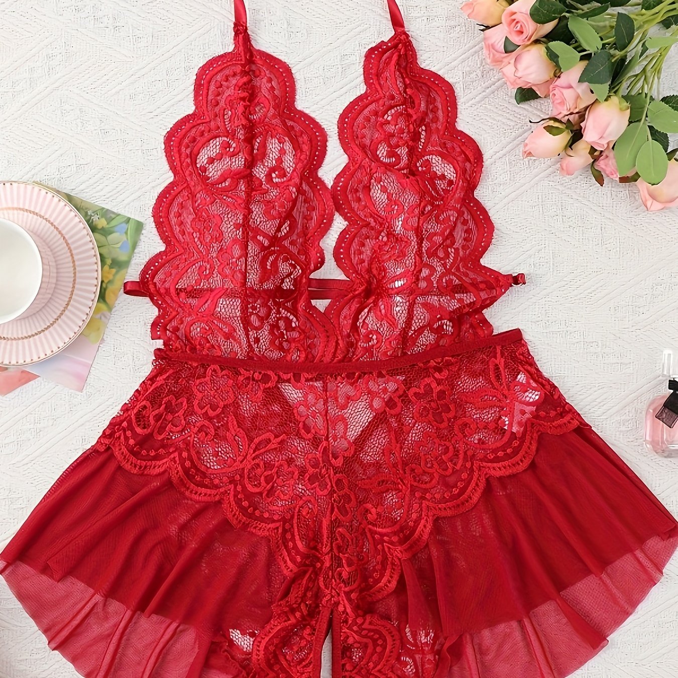 Seductive lace pajamas for women.