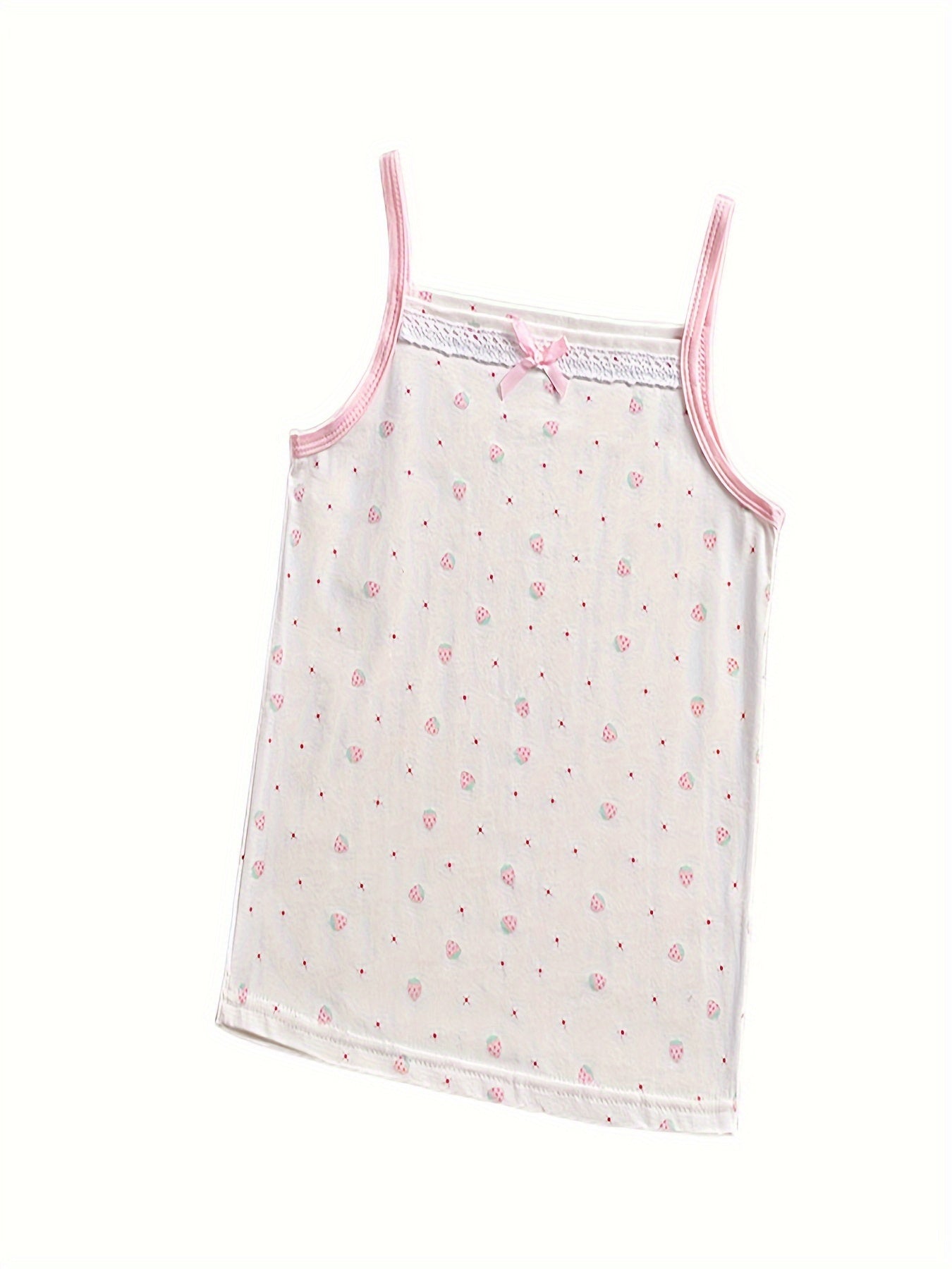 Set of 3 adorable bowknot tank tops for girls, featuring breathable cotton fabric, sleeveless design, and floral print. Ideal for year-round wear.