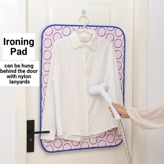 Set of 2 items: Ironing mat and silicone iron rest pad that are foldable and can withstand high temperatures. The ironing mat is 6-layer thick, heat-resistant, waterproof, and has a non-slip surface suitable for both home and travel use. It can also be