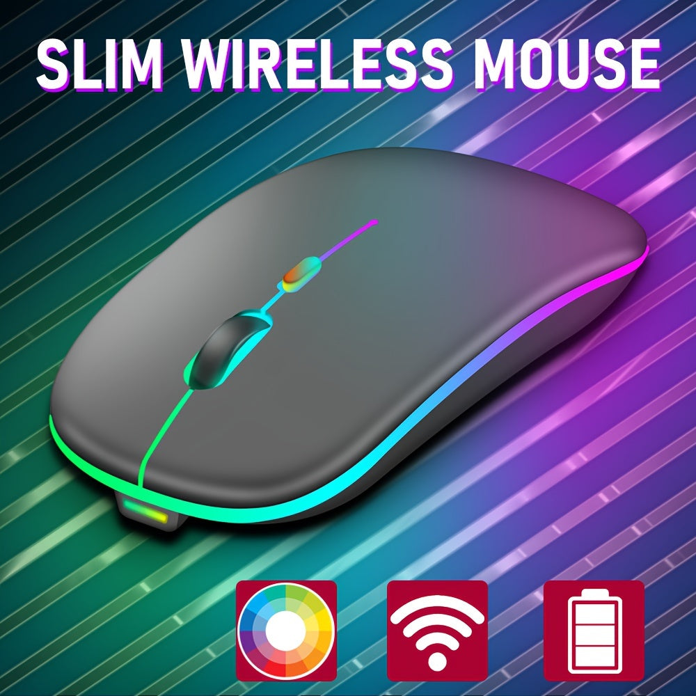 The ergonomically designed rechargeable wireless mouse with RGB backlight is suitable for notebook PCs and iPads.