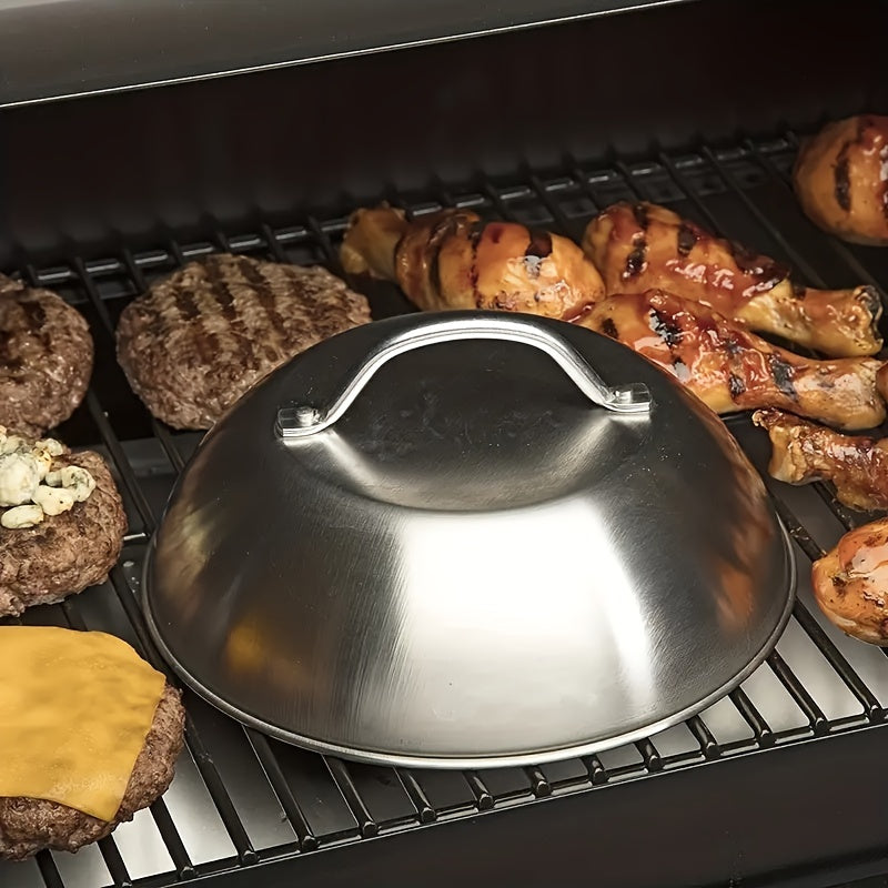 Stainless Steel Steak Cover - Perfect for BBQ Grilling Outdoors

This durable thicken Western Steak Cover is ideal for use in restaurants or at home. With a convenient hand handle, this hemispherical cover provides excellent coverage for your steak while