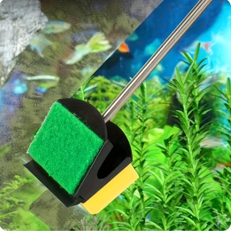 Fish tank glass cleaner with floating scrubber, algae sponge, made of PVC.