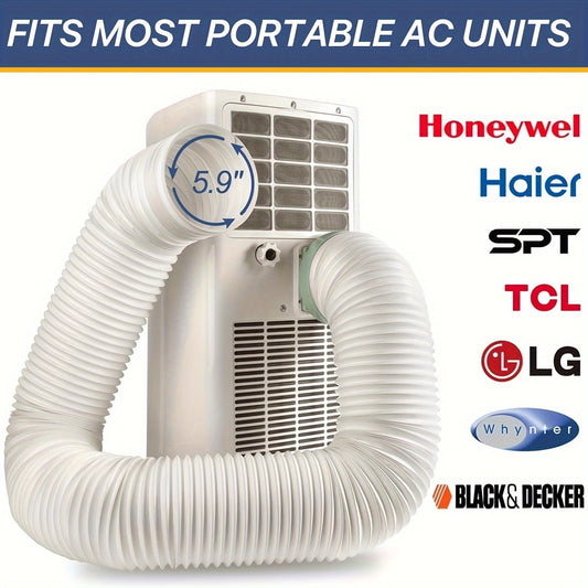 The LOVIGA Portable Air Conditioner Hose is optimized for convenience with a 14.99cm diameter and 203.2 cm length, making it universally compatible. Constructed with durable polypropylene and iron materials, this hose is easy to install in a