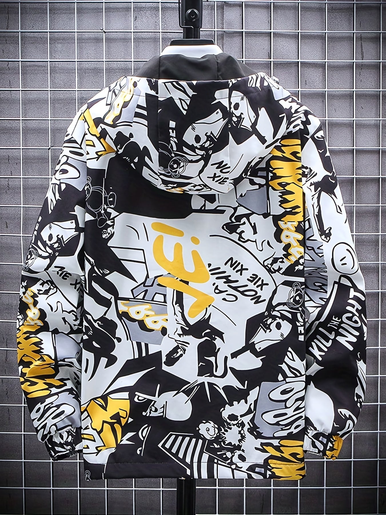 Popular graffiti windbreaker jacket for men in spring and autumn, versatile for men and women.