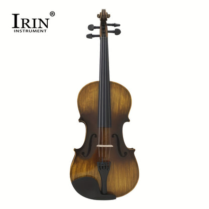 IRIN AV-207 Glossy Violin with Basswood Chin Rest, Precision Pegs, Clear Layers - Deep Brown Finish, Lightweight & Durable Design for Enhanced Sound Quality, Includes Accessories