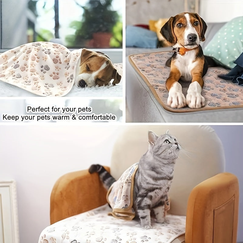 3-Pack Pet blankets made from soft, stain-resistant polyester. Machine washable and suitable for all dog sizes.