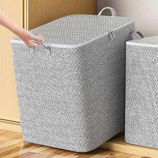 Large wardrobe storage bag with zipper for clothes and quilts, durable, washable, dustproof, and versatile for home and car organization.