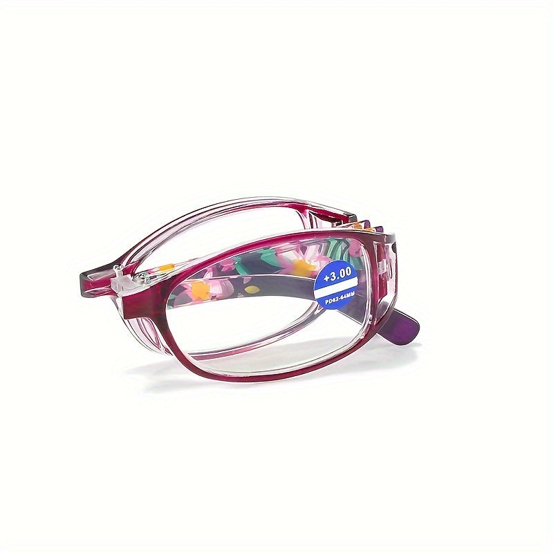 1pc Vintage Printed Folding Reading Glasses, Ideal Gift for Women.