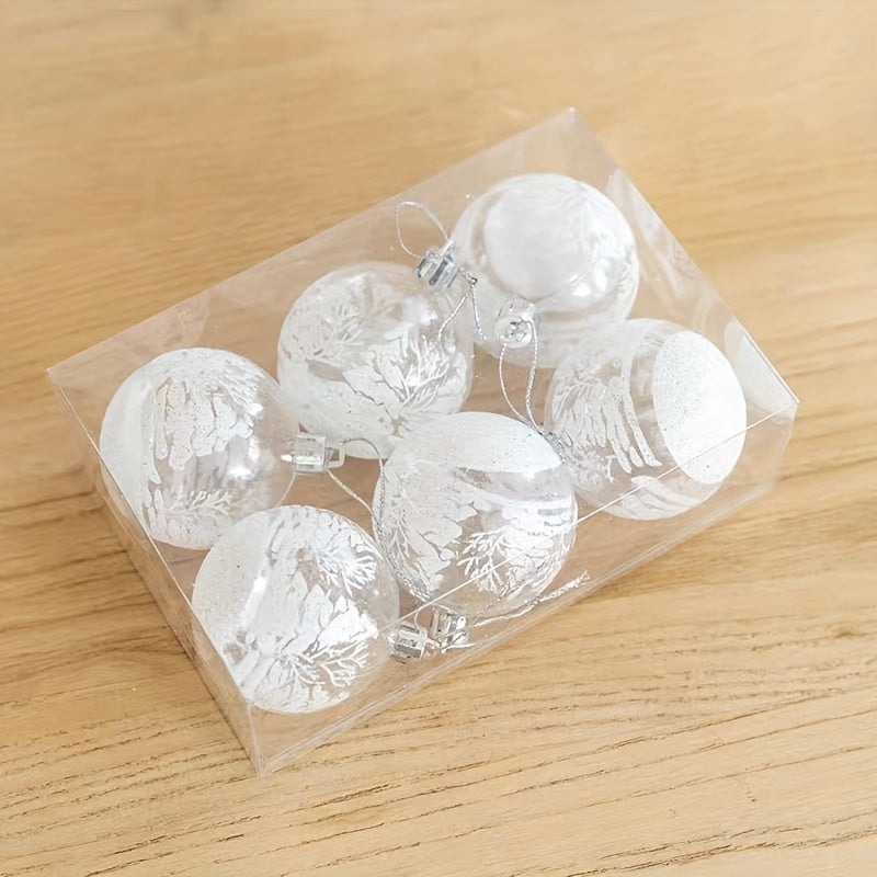 Box of 6 Painted Christmas Balls, 5.99cm, for Decorating