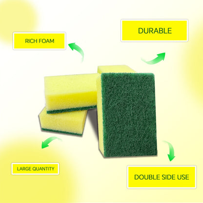 This premium double-sided cleaning sponge is designed for maximum effectiveness. With one side soft and absorbent, perfect for wiping smooth surfaces or soaking up moisture, and the other side featuring strong friction to tackle even the toughest stains