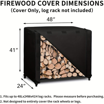 Durable Outdoor Log Rack Cover made of Waterproof Polycarbonate Fabric, Protects against Rain, Snow, and Sun - Designed for Standard Wood Pile Storage Holders