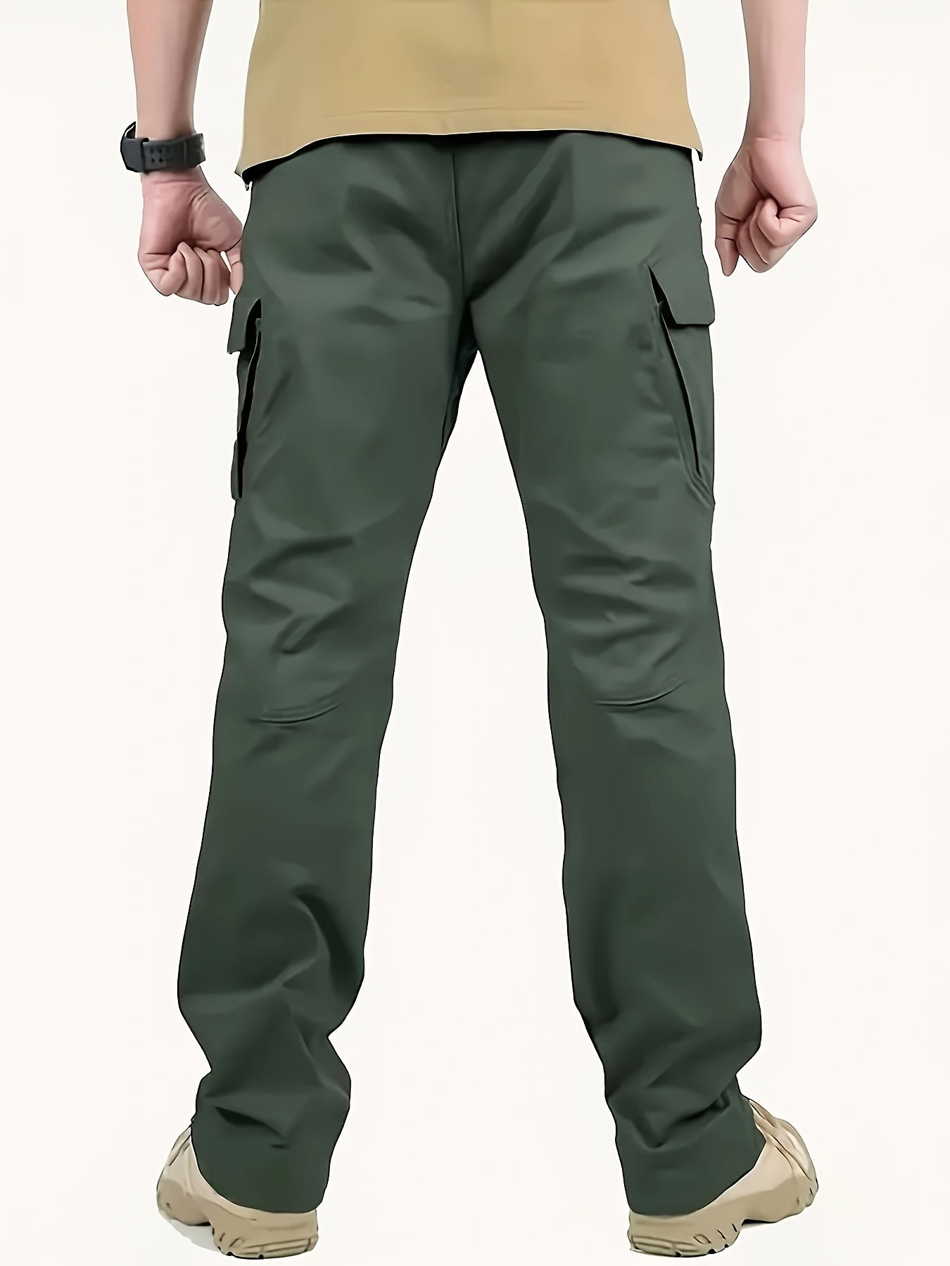 Men's waterproof cargo pants for outdoor activities.