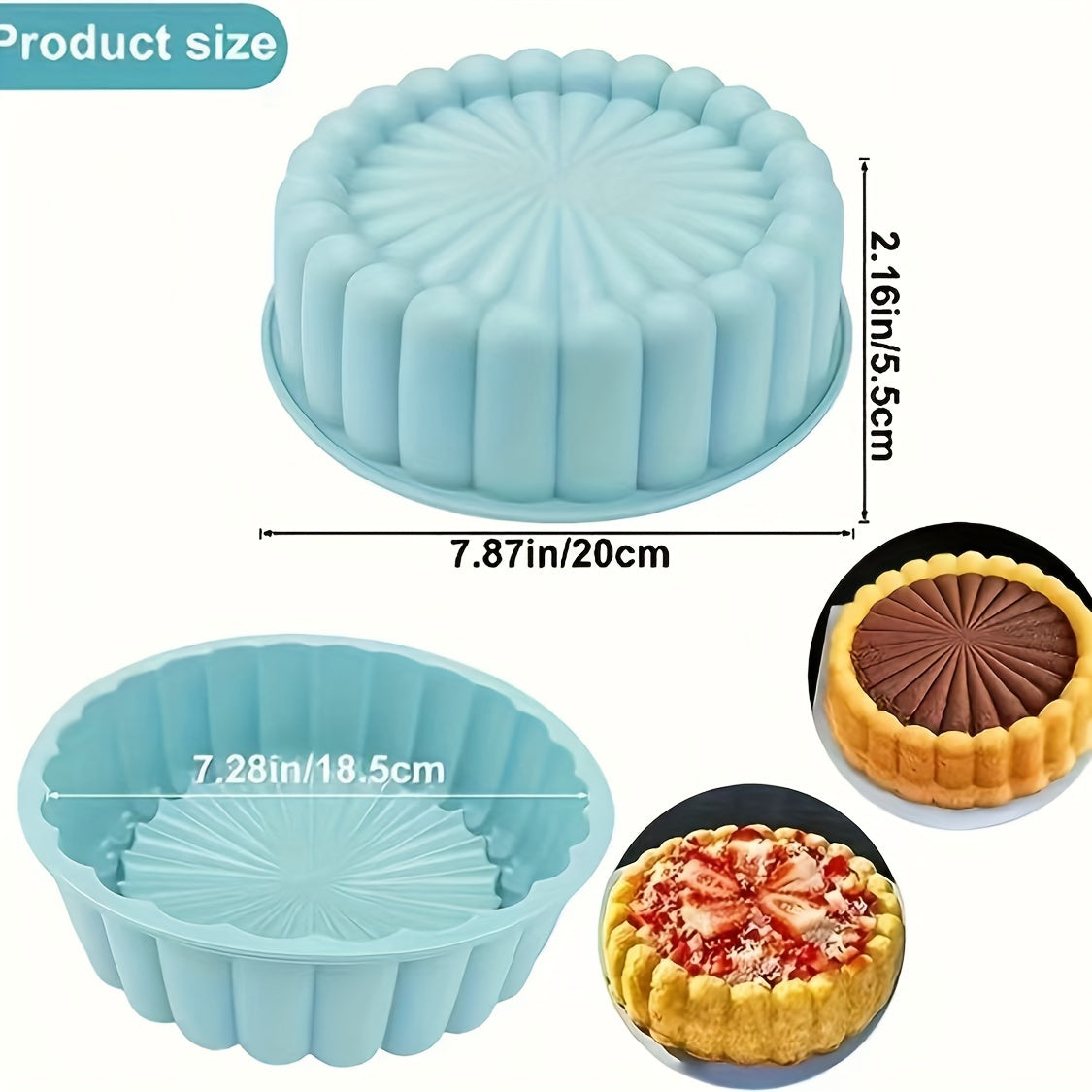 Multi-purpose 19.99cm Silicone Cake Mold with Nonstick Coating - Ideal for Wedding, Birthday Celebrations, and Beyond!