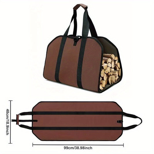 Firewood Log Carrier Bag made of durable PVC material with a large capacity for transporting and storing wood. Perfect for camping, bonfires, and home use.