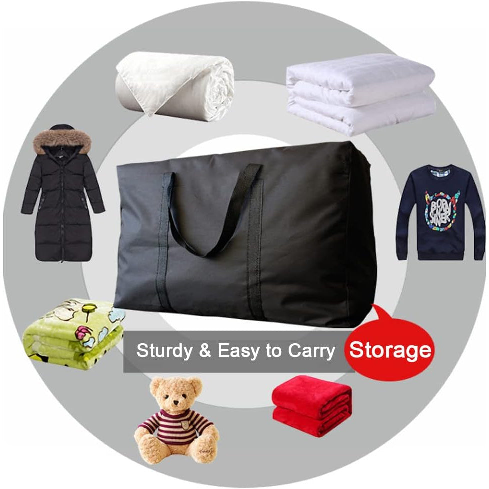 LATTBY Extra Large Capacity Storage Bag made of durable textile material with reinforced zipper and carrying handles. Space-saving organizer for moving and travel, suitable for adults 14+.