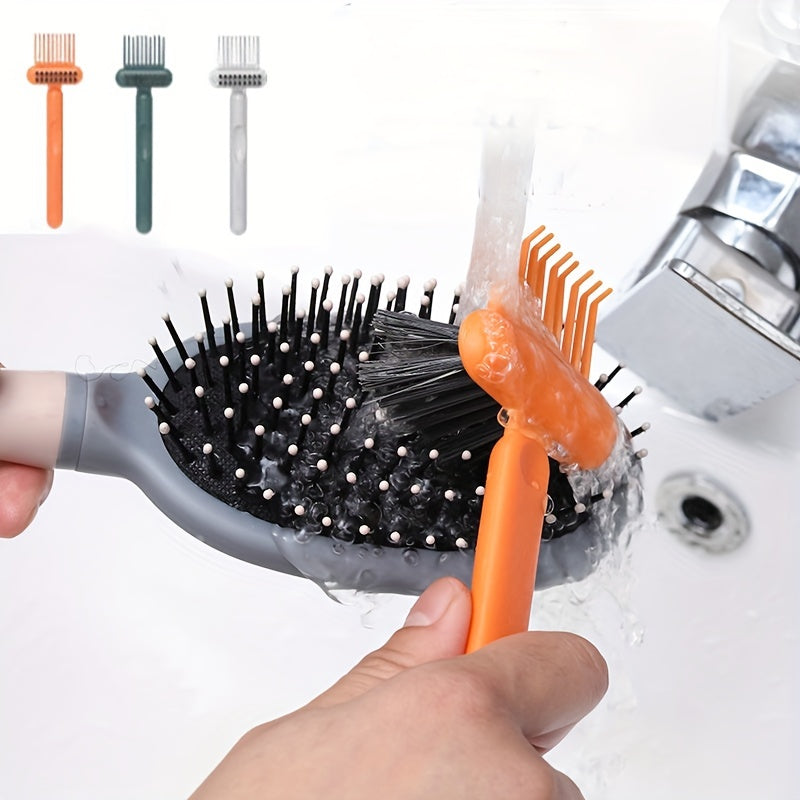 This handheld mini hair brush is perfect for curly hair. It features a cleaning claw design and an airbag comb for easy removal of hair. Made of plastic, this tool requires no electricity, making it ideal for use in the bathroom and toilet.