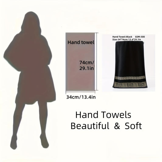 Luxurious 6-piece towel set made of 100% cotton with premium embroidered geometric design. Ultra soft, highly absorbent, shed-free, and fade-resistant. Ideal for home, bathroom, and travel. Ready to gift.