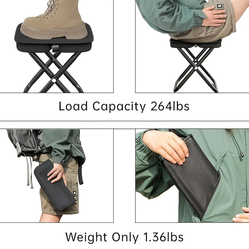 Convenient Easy-Store Folding Stool & Chair Combo - Perfect for Camping, Hiking, BBQs - Durable Material, Lightweight Design, Comfortable Seat - Portable and Easy to Carry