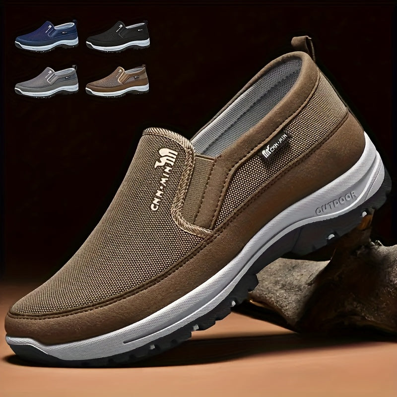 Men's slip-on walking shoes - comfortable, durable, and breathable for outdoor activities and daily use