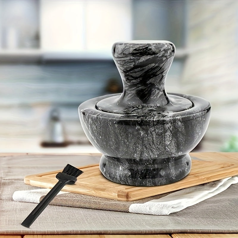 Premium Marble Mortar and Pestle Set for Easy Grinding of Spices, Garlic, Pepper, and Pills in the Kitchen