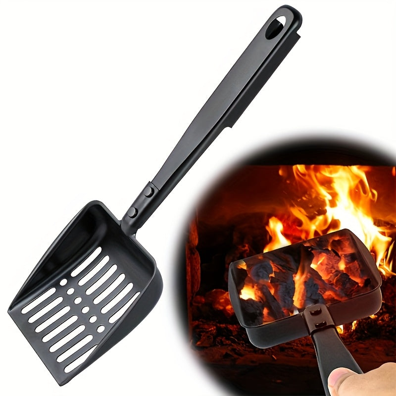 Iron Ash Sifter with Heat Resistant Handle - 33.02cm Hollow Metal Coal Shovel for Wood Stove, Indoor Fireplace, and Fire Pit