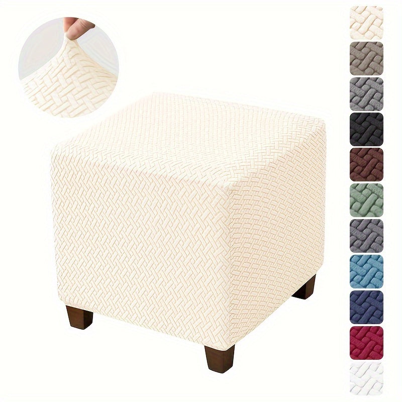 Elastic slipcover for ottoman stool, anti-dust, all-inclusive, perfect for home or office.