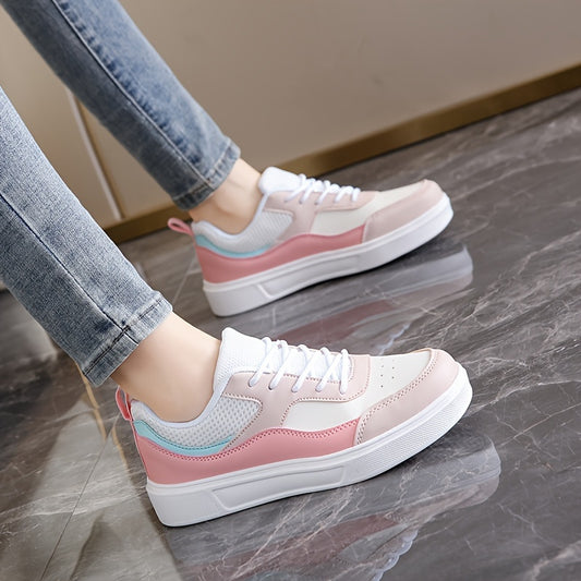 Women's casual sneakers in multi-color with low-top lace-up design. Features breathable mesh lining and durable EVA sole, perfect for all-season casual wear.