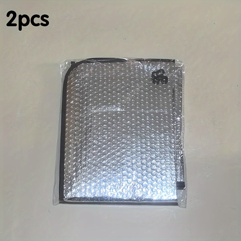 Two waterproof air conditioner covers with UV protection and flame retardant properties are available. Designed for outdoor use, these covers do not require electricity and feature an aluminum foil surface with a bubble film layer.