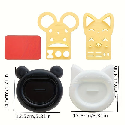 This package includes five adorable cat and panda rice molds, along with 160 grams of rice. Perfect for creating your own DIY sushi bento, these molds are also great for shaping rice balls. Additionally, you will receive seaweed kitchen tools and a